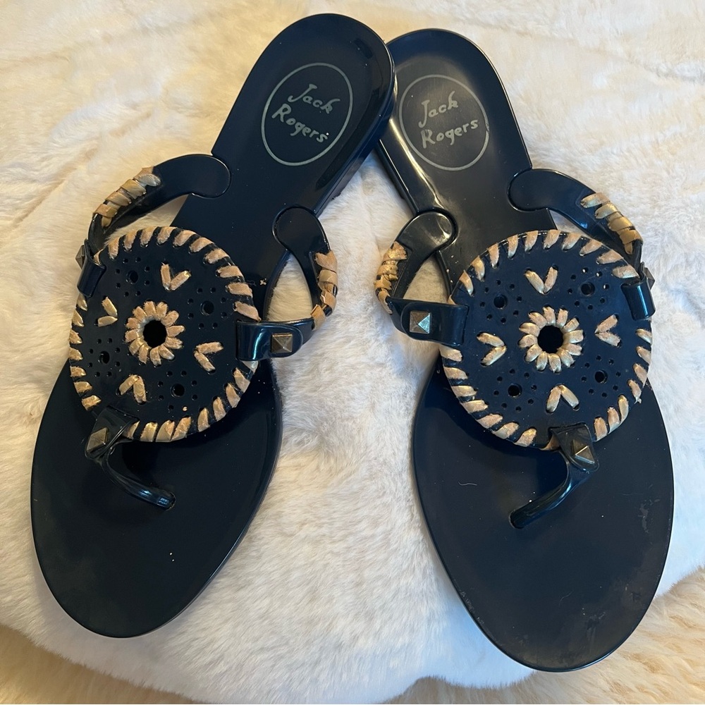 🏖️JACK ROGERS~ Navy Georgica Jelly
Sandals Flip Flops SIZE 6 - Picture 6 of 8